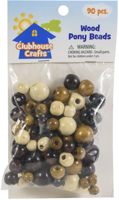 6 Pack - Sulyn Clubhouse Crafts Wood Pony Beads 90/Pkg-Assorted Colors - 89001-25 - 717968166517