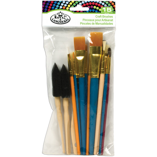 3 Pack - Royal & Langnickel(R) Craft Brush Set 15/Pkg- - RTN-133 - 090672356598