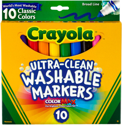 3 Pack Crayola Ultra-Clean Color Max Broad Washable Markers 10/Pkg-Classic Colors 58-7851