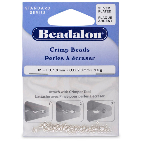 6 Pack - Beadalon Crimp Beads Size 1 1.5g-Silver-Plated - JFC1-S1.5G - 035926048478