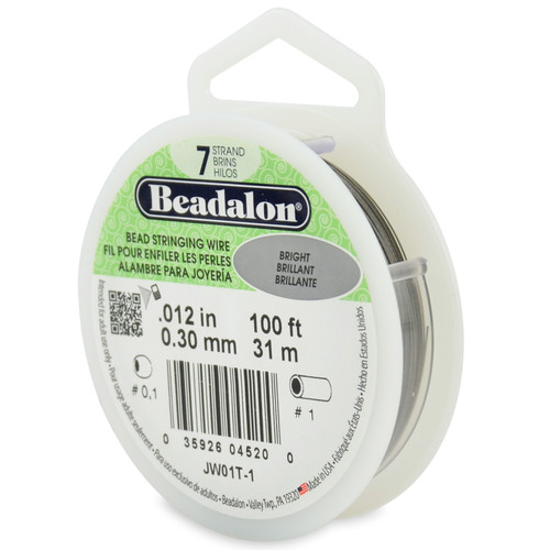 6 Pack - Beadalon Stringing Wire 7-Strand .012"X30'-Bright - JW01-T-0 - 035926045170