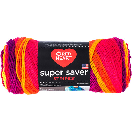 3 Pack Red Heart Super Saver Yarn-Fruity Stripe E300B-4962 - 073650020391