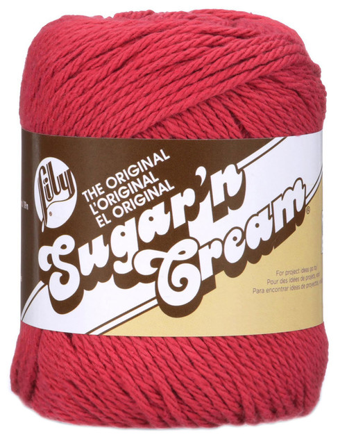 6 Pack - Lily Sugar'n Cream Yarn - Solids-Country Red - 102001-01530 - 057355320635