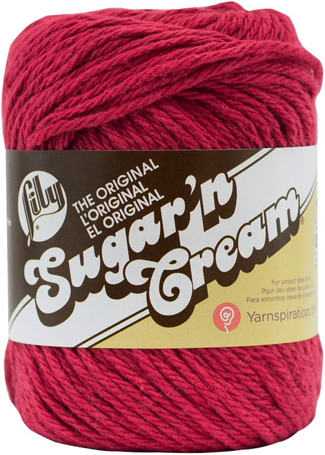 6 Pack Lily Sugar'n Cream Yarn Solids-Country Red 102001-01530 - 057355320635