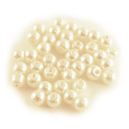 6 Pack Craft Medley Glass Fired Pearl Beads 135/Pkg-Ivory BD414-A