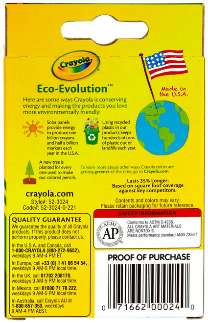 6 Pack - Crayola Crayons-24/Pkg - 52-3024