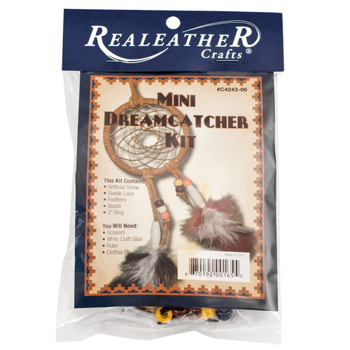 3 Pack Realeather Leathercraft Kit-Mini Dreamcatcher 3" C424300 - 870192001655