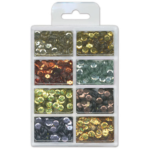 6 Pack Craft Medley(TM) Creative Essentials Cup Sequins 7mm 0.56oz-Dazzling Metallics GC457-J