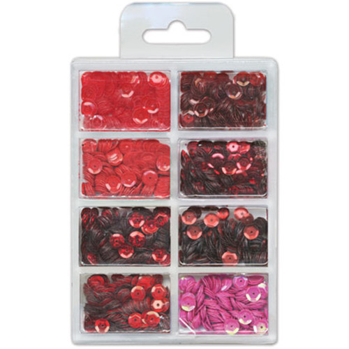 6 Pack Craft Medley(TM) Creative Essentials Cup Sequins 7mm 0.56oz-Rouge GC457-H