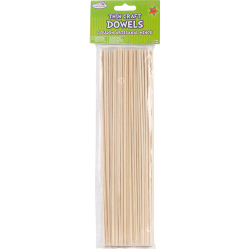 6 Pack Krafty Kids Wood Craft Dowels 10"-Natural 1/8" 85/Pkg CW554 - 775749160680