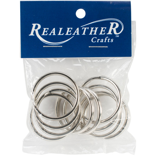 6 Pack - Realeather(R) Crafts Split Key Rings 1.25" 10/Pkg-Nickel - BKR12510 - 870192002317