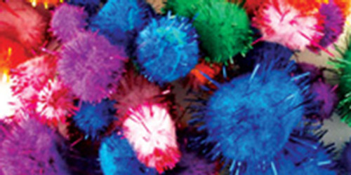 6 Pack Krafty Kids Glitter Pom-Poms Variety Pack 75/Pkg-Assorted KC216