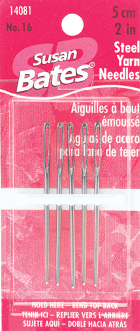 6 Pack - Susan Bates Steel Yarn Needles 2"-Size 16 5/Pkg - 14081 - 077216040816 6 Pack - Susan Bates Steel Yarn Needles 2"-Size 16 5/Pkg - 14081 - 077216040816
