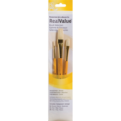 3 Pack Princeton Natural Bristle Real Value Brush Set-3/Pkg P9103 - 757063918468