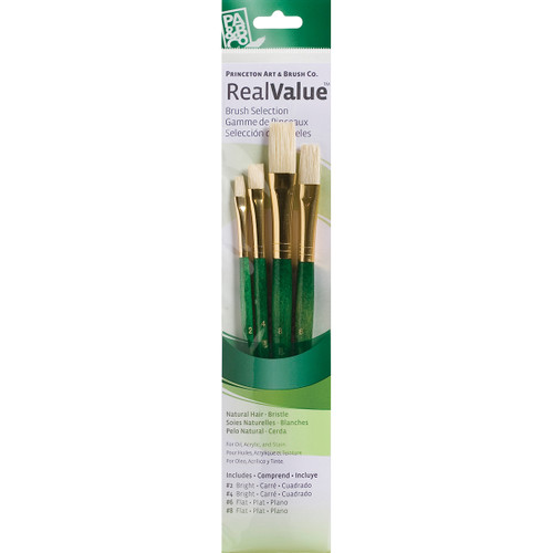 3 Pack Princeton Natural Bristle Real Value Brush Set-4/Pkg P9112 - 757063918505