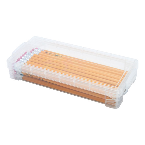 4 Pack - Storage Studios Super Stacker Pencil Box-Clear - 40309 4 Pack - Storage Studios Super Stacker Pencil Box-Clear - 40309