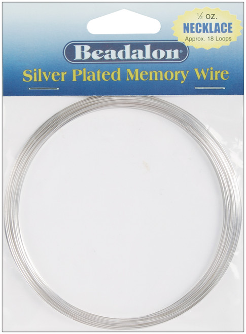 3 Pack Beadalon Memory Wire Necklace .62mm .5oz-Silver-Plated 18 Coils 347B-150 - 035926074859