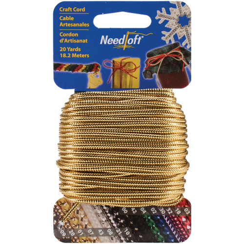 6 Pack Needloft Novelty Craft Cord 20yd-Solid Gold 550-55020 - 723347550204