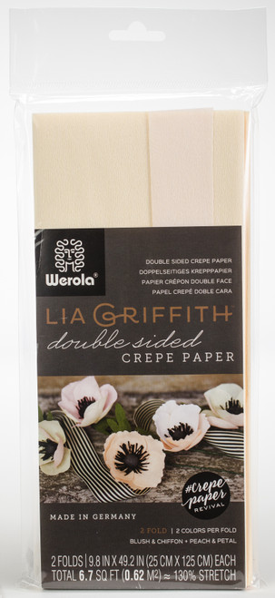 2 Pack Lia Griffith Double-Sided Extra Fine Crepe Paper 2/Pkg-Blush/Chiffon & Petal/Peach LG11019 - 190705000525