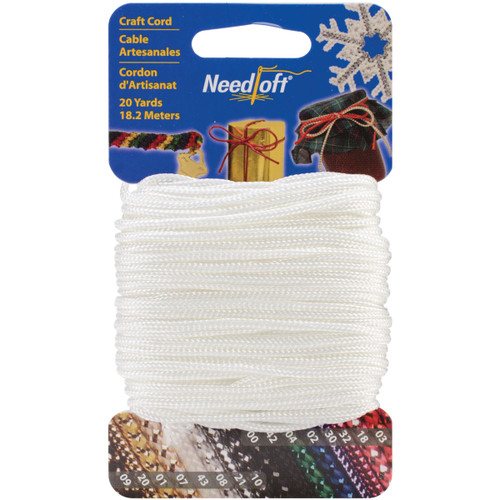 6 Pack Needloft Novelty Craft Cord 20yd-Solid White 550-55043 - 723347550433