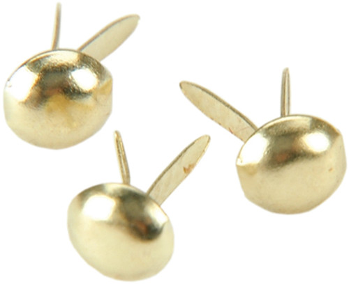 6 Pack - Creative Impressions Mini Metal Paper Fasteners 3mm 100/Pkg-Round - Gold - CI91001 - 871097005014