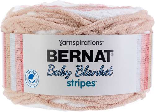 2 Pack Bernat Baby Blanket Stripes Yarn-Coral Bells 161260-60005 - 057355426863