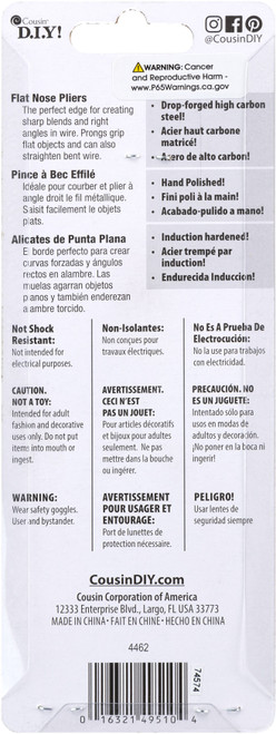 3 Pack - CousinDIY Tool Basics Flat Nose Pliers-4.5" - 4462 3 Pack - CousinDIY Tool Basics Flat Nose Pliers-4.5" - 4462