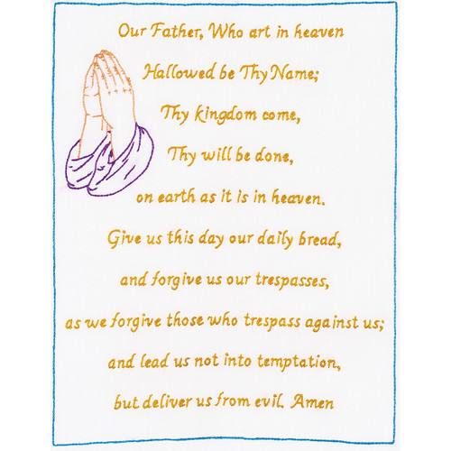 4 Pack - Jack Dempsey Stamped White Sampler 11"X14"-Lord's Prayer - 181 126 4 Pack - Jack Dempsey Stamped White Sampler 11"X14"-Lord's Prayer - 181 126