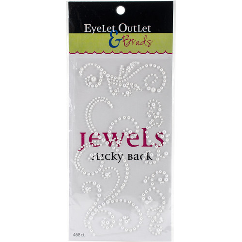 4 Pack - Eyelet Outlet Adhesive Pearl Swirls 468/Pkg-White - EOBSP-148 - 810787024171