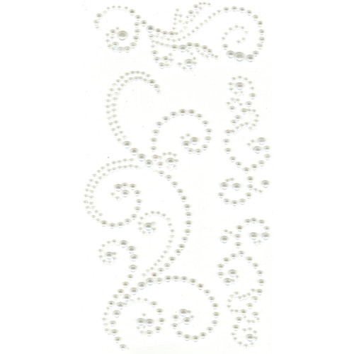4 Pack - Eyelet Outlet Adhesive Pearl Swirls 468/Pkg-White - EOBSP-148