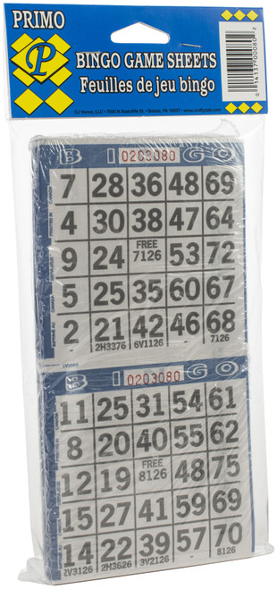 3 Pack Crafty Dab Primo Bingo Game Sheets 4"X8" 125/Pkg-250 Games 00080