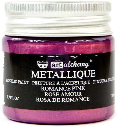 3 Pack - Finnabair Art Alchemy Acrylic Paint 1.7 Fluid Ounces-Metallique Romance Pink - AAAP-65174 - 655350965174