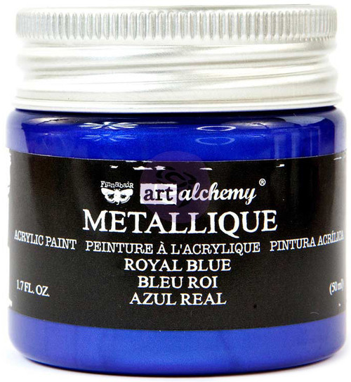 3 Pack - Finnabair Art Alchemy Acrylic Paint 1.7 Fluid Ounces-Metallique Royal Blue - AAAP-65143 - 655350965143