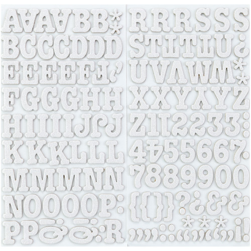 3 Pack - American Crafts Chipboard Alphabet Stickers-Roller Rink-White Glitter, 141/Pkg - 42864 3 Pack - American Crafts Chipboard Alphabet Stickers-Roller Rink-White Glitter, 141/Pkg - 42864