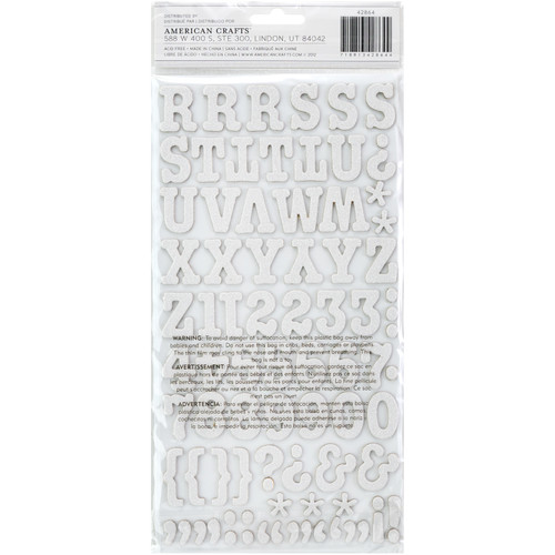 3 Pack - American Crafts Chipboard Alphabet Stickers-Roller Rink-White Glitter, 141/Pkg - 42864 3 Pack - American Crafts Chipboard Alphabet Stickers-Roller Rink-White Glitter, 141/Pkg - 42864