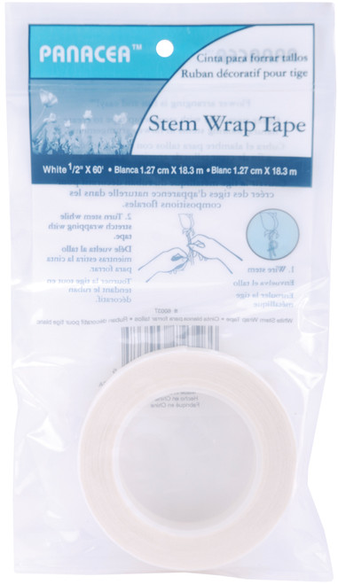 6 Pack Panacea Stem Wrap Tape .5"X60'-White 60037SWT - 093432600375