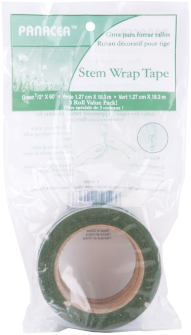 3 Pack Panacea Stem Wrap Tape .5"X60' 3/Pkg-Green 600363 - 093432003633