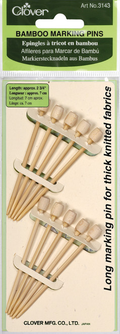3 Pack - Clover Bamboo Marking Pins-2.75" 10/Pkg - 3143 - 051221353109 3 Pack - Clover Bamboo Marking Pins-2.75" 10/Pkg - 3143 - 051221353109