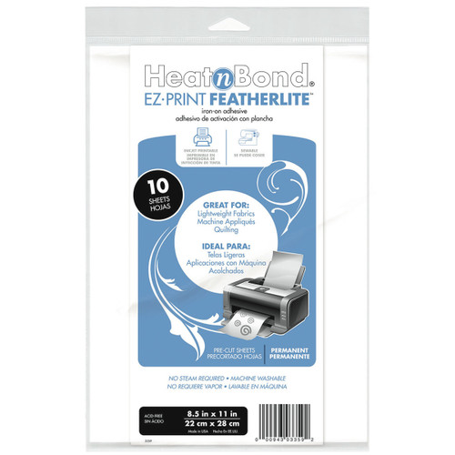 4 Pack HeatnBond EZ-Print Featherlite Iron-On Adhesive-8.5"X11" 10/Pkg 3359 - 000943033592