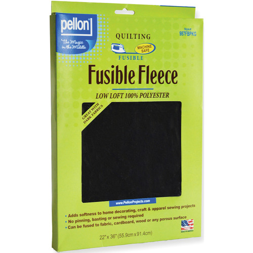 3 Pack Pellon Fusible Fleece-Black 22"X36" 987FBPKG