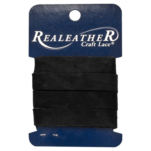 3 Pack Realeather Crafts Cowhide Leather Strip .5"X36"-Black SS0536-01 - 870192000979