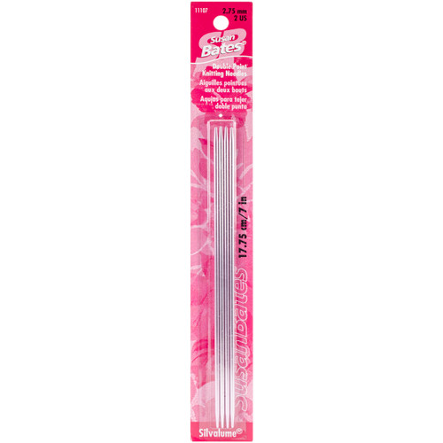 6 Pack Susan Bates Silvalume Double Point Knitting Needles 7" 4/Pkg-Size 2/2.75mm 111072 - 077216001022
