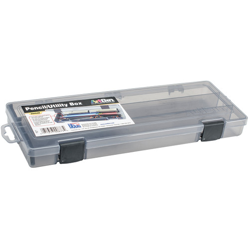 3 Pack ArtBin Pencil/Utility Box-12.38"X4.875"X1.75" Translucent Charcoal 6900AB