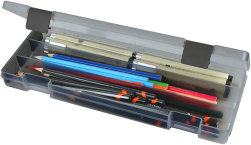3 Pack ArtBin Pencil/Utility Box-12.38"X4.875"X1.75" Translucent Charcoal 6900AB