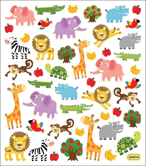 6 Pack Sticker King Stickers-Zoo Fun SK129MC-4257