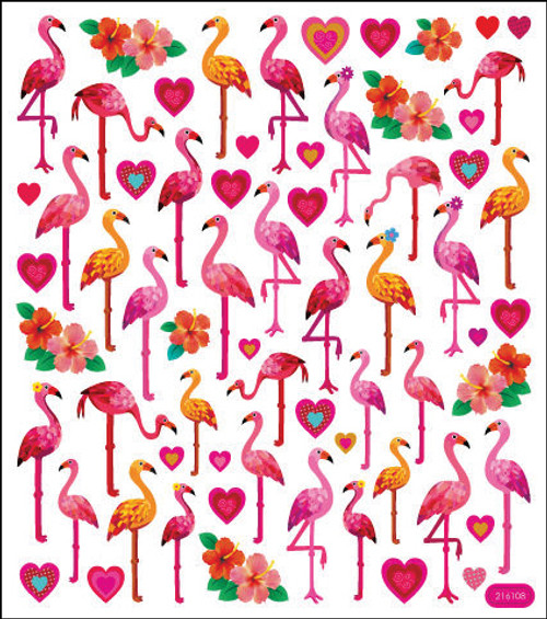 6 Pack Sticker King Stickers-Flamingo Love SK129MC-4250 - 679924425017