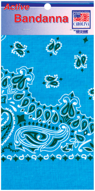 6 Pack - Carolina Hav-A-Hank Paisley Bandanna 22"X22"-Light Blue - B22PAI-06 - 070685100067