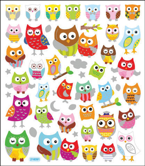 6 Pack - Sticker King Stickers-Wide Eyed Owls - SK129MC-4238 - 679924423815 6 Pack - Sticker King Stickers-Wide Eyed Owls - SK129MC-4238 - 679924423815