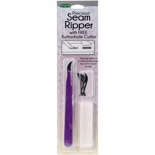 2 Pack Sullivans Precision Seam Ripper With Free Buttonhole Cutter-Purple 372SR-37265 - 739301372652