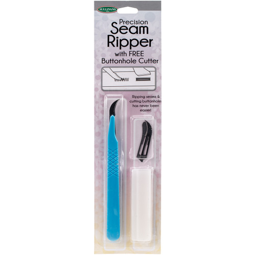 2 Pack Sullivans Precision Seam Ripper With Free Buttonhole Cutter-Blue 372SR-37266 - 739301372669